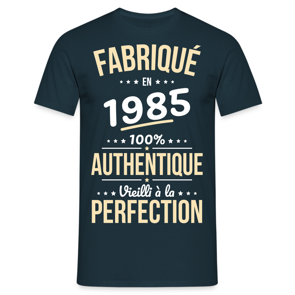 T-shirt Homme - Anniversaire 40 Ans - Fabriqué en 1985 - marine