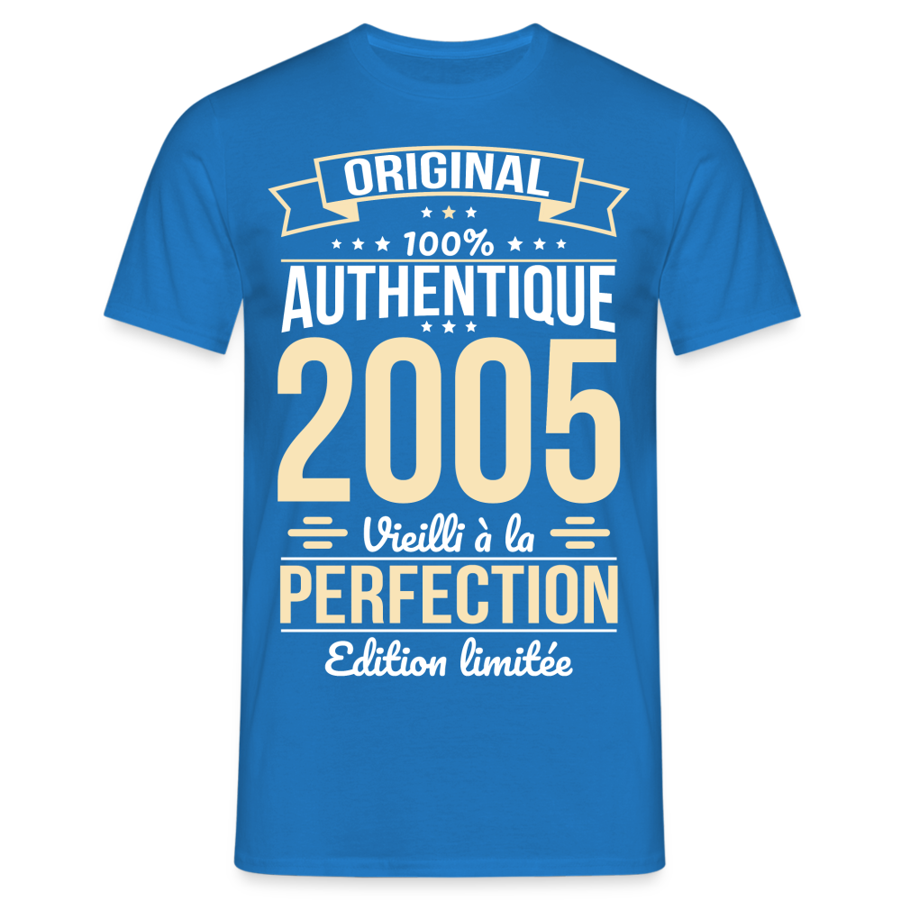 T-shirt Homme - Anniversaire 20 Ans - Original 2005 - bleu royal