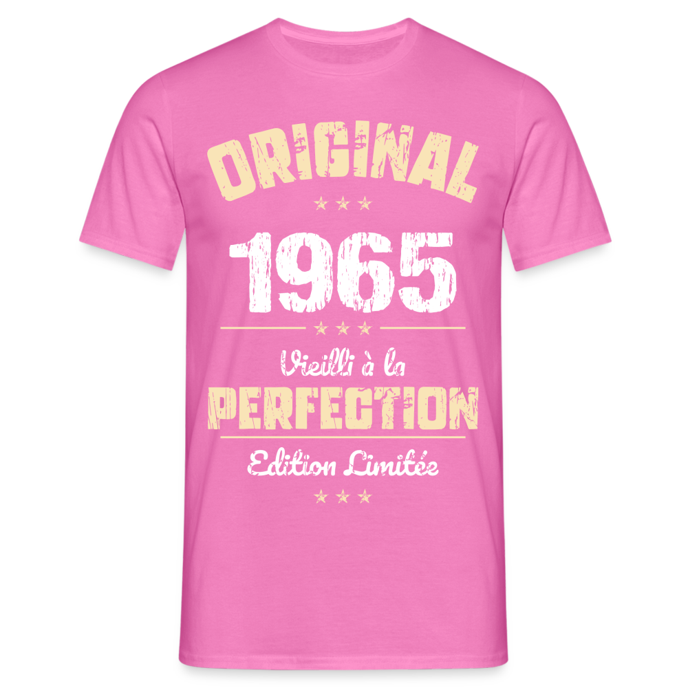 T-shirt Homme - Anniversaire 60 Ans - Original 1965 - rose