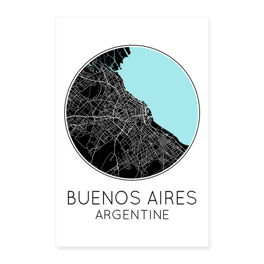 Poster Buenos Aires - Plan Buenos Aires - 40 x 60 cm - blanc