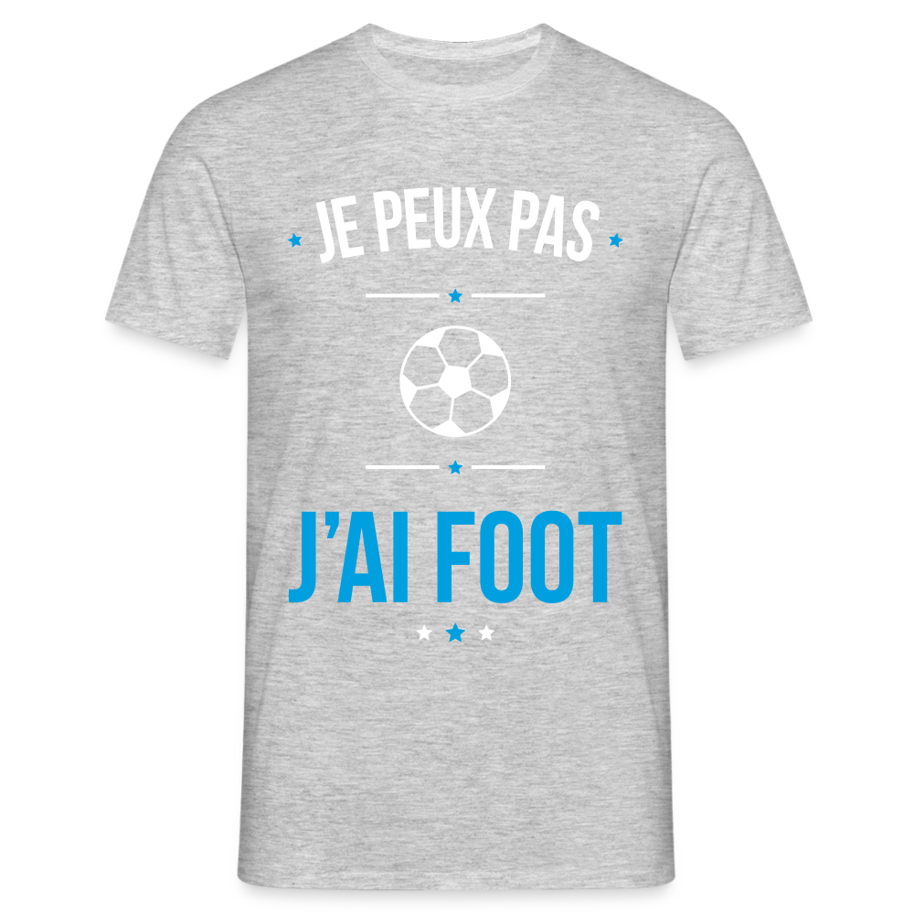 T-shirt Homme - Je peux pas j'ai Foot - gris chiné