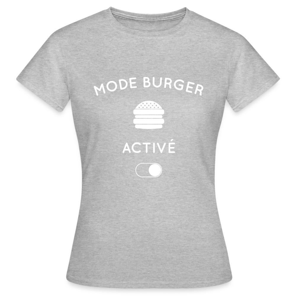 T-shirt Femme - Mode burger activé - gris chiné