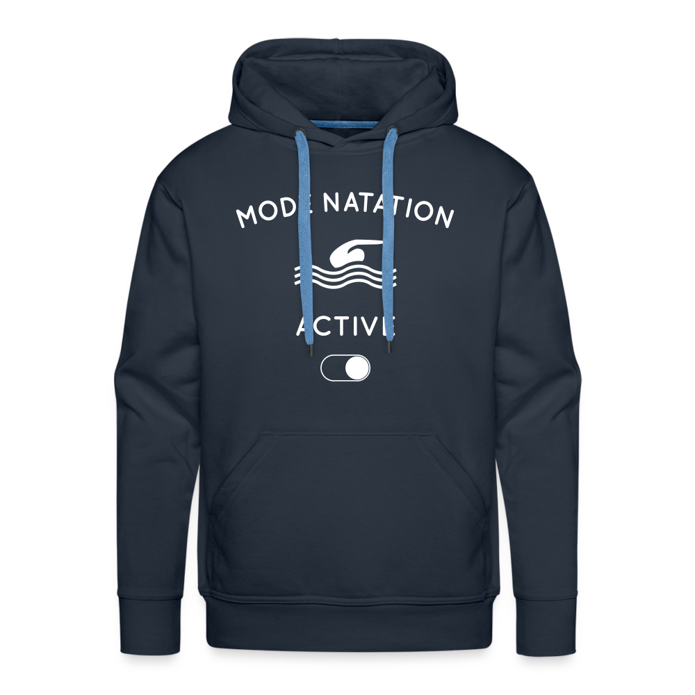 Sweat à capuche Premium Homme - Mode natation activé - marine