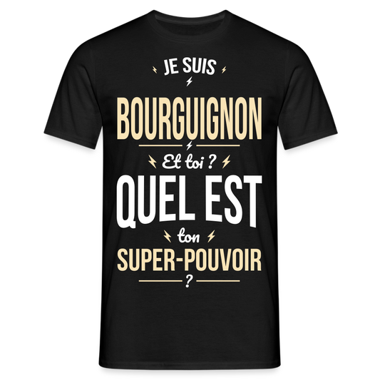 T-shirt Homme - Papa Bourguignon Plus Cool - noir