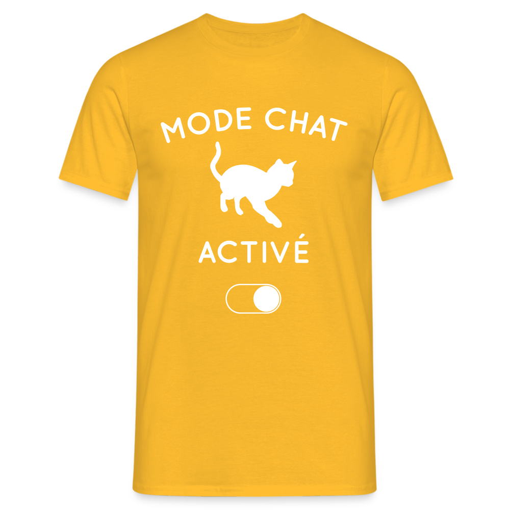 T-shirt Homme - Mode chat activé - jaune