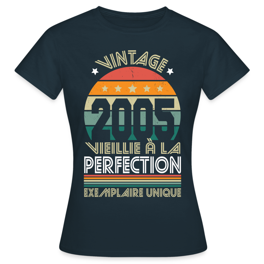 T-shirt Femme - Anniversaire 20 Ans - Vintage 2005 - marine