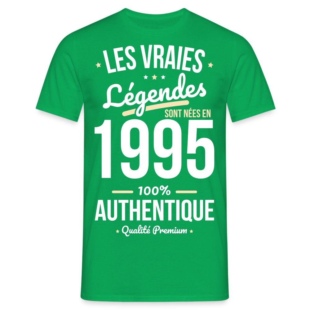 T-shirt Homme - Anniversaire 30 Ans - Les vraies Légendes sont nées en 1995 - vert