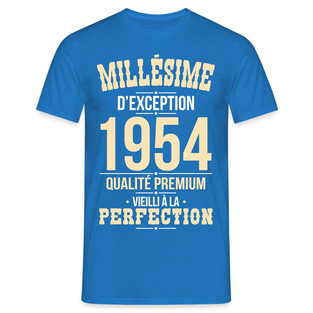 T-shirt Homme - Anniversaire 71 Ans - Millésime 1954 - bleu royal