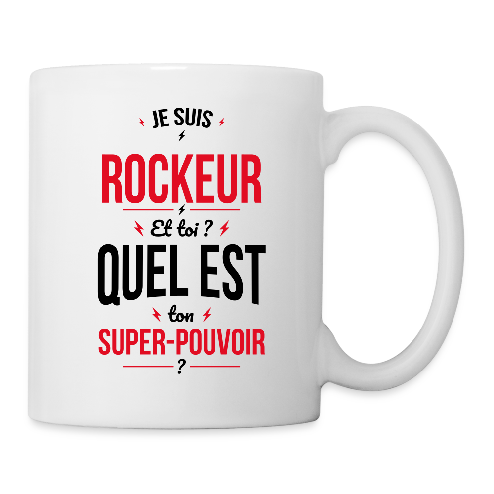 Mug blanc - Je suis rockeur - Super-pouvoir - blanc