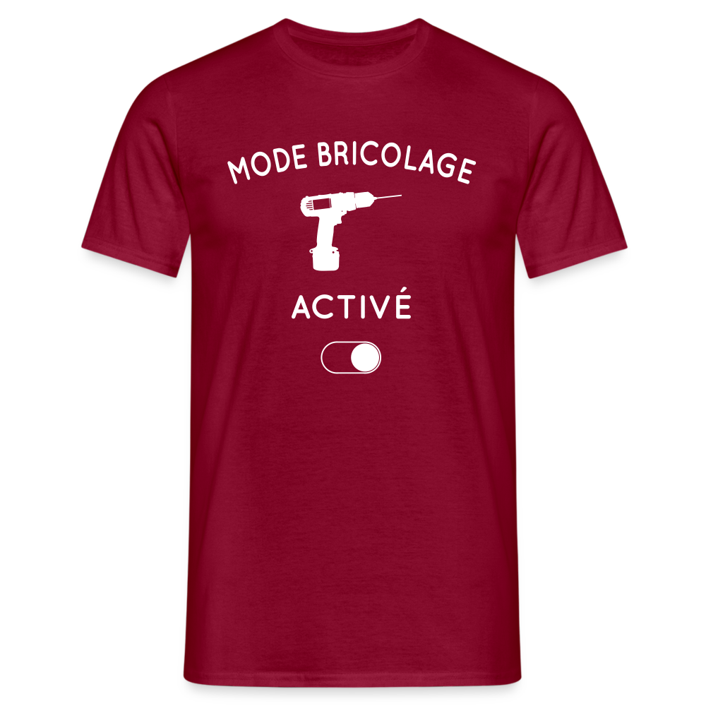 T-shirt Homme - Mode bricolage activé - rouge brique