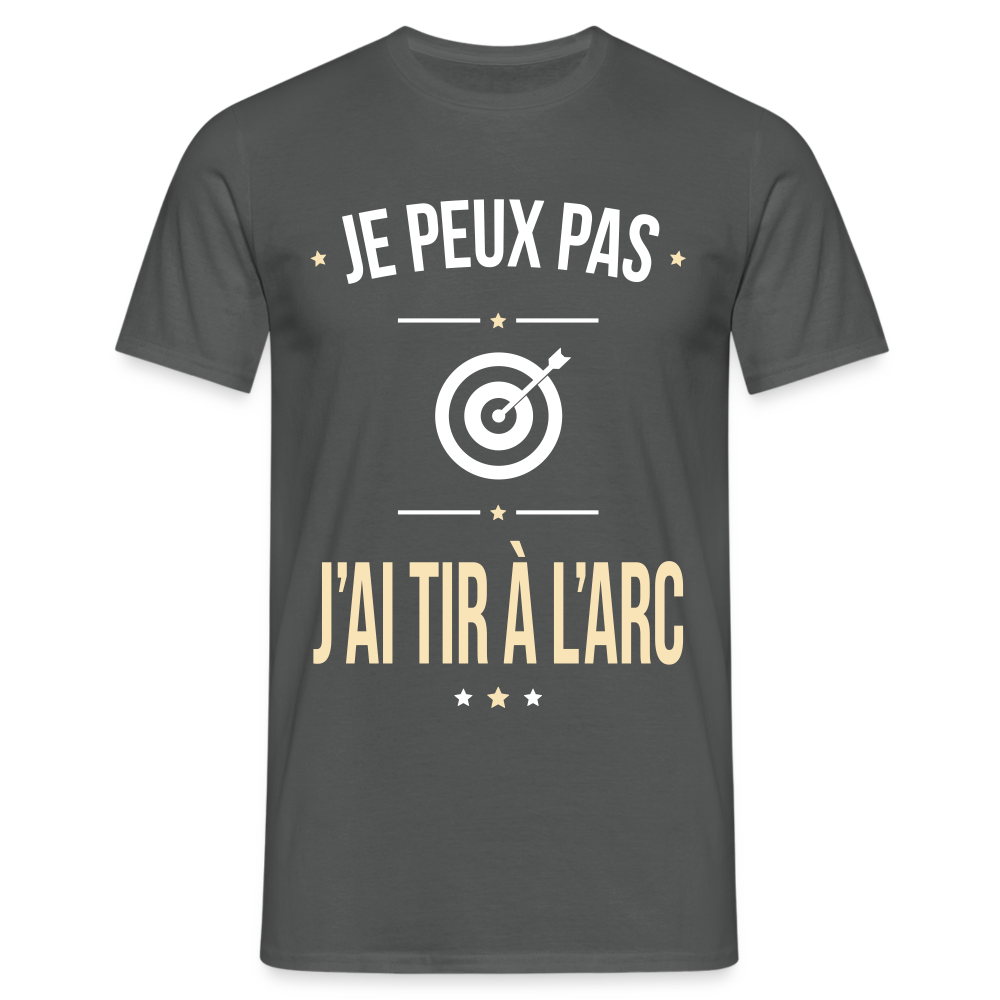 T-shirt Homme - Je peux pas j'ai tir à l'arc - charbon