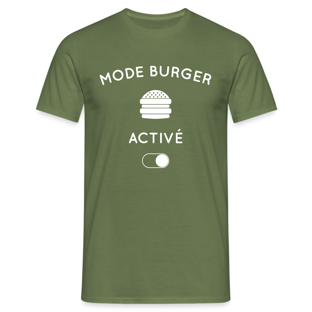 T-shirt Homme - Mode burger activé - vert militaire