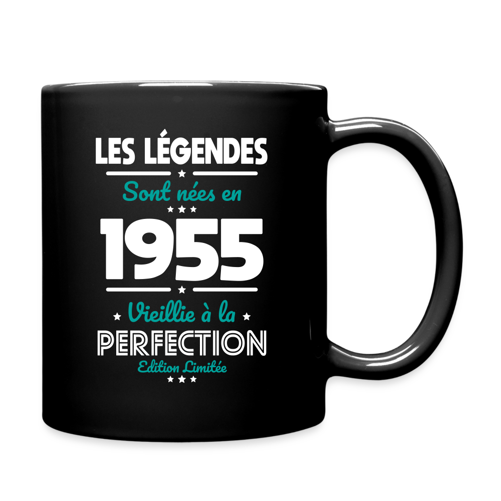 Mug uni - Anniversaire 70 Ans - Les Légendes sont nées en 1955 - noir