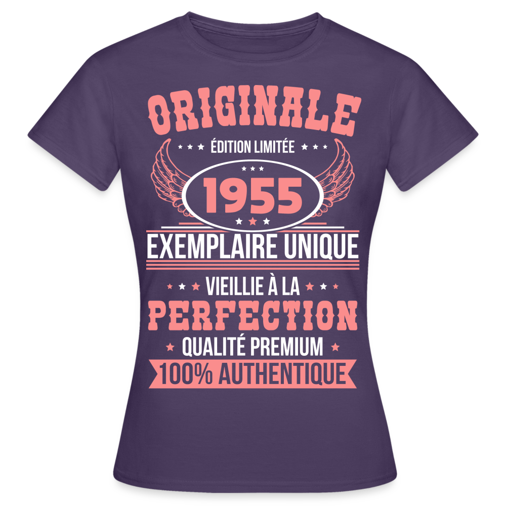 T-shirt Femme - Anniversaire 70 Ans - Originale 1955 - violet foncé