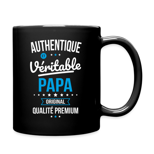 Mug uni - Authentique et véritable papa - noir