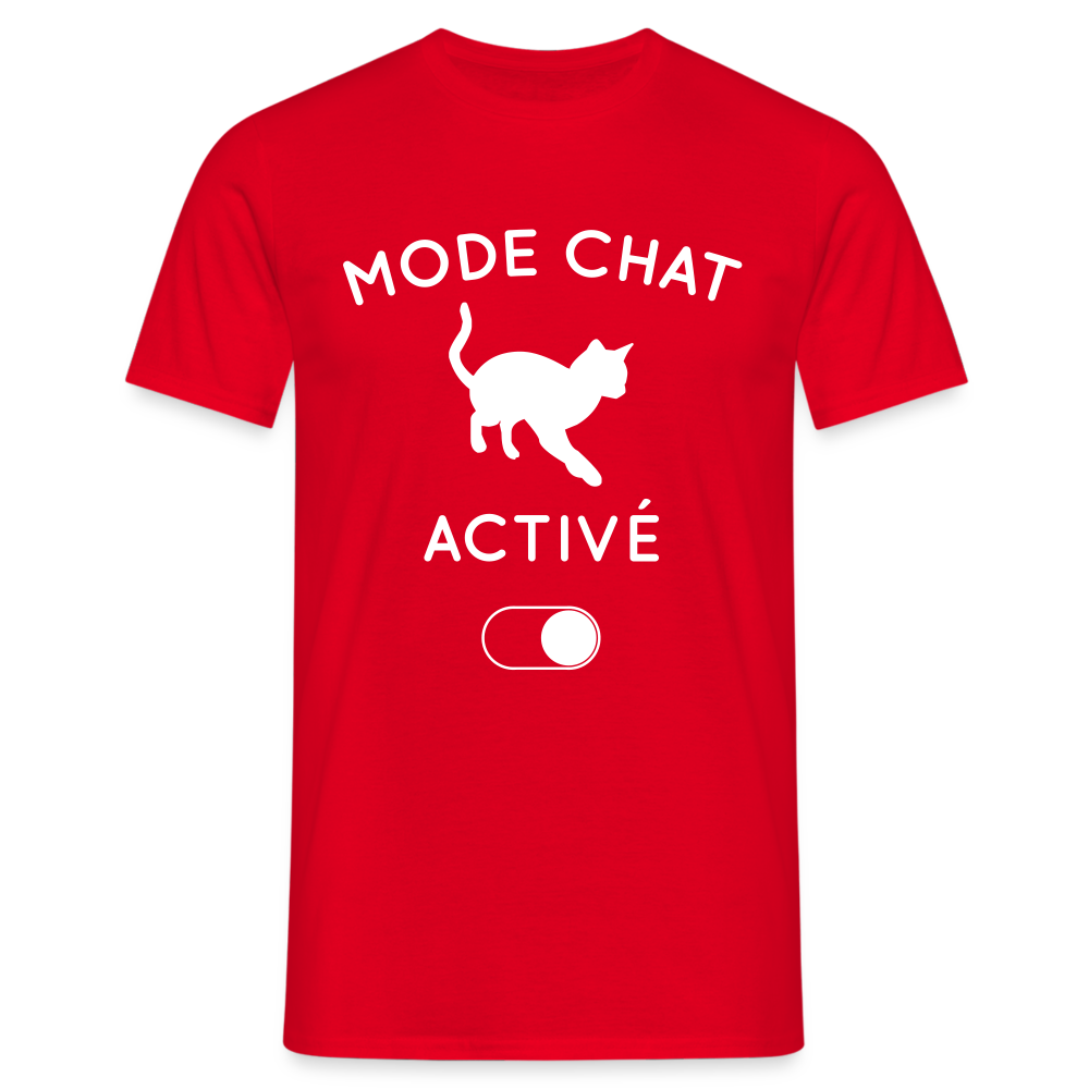 T-shirt Homme - Mode chat activé - rouge