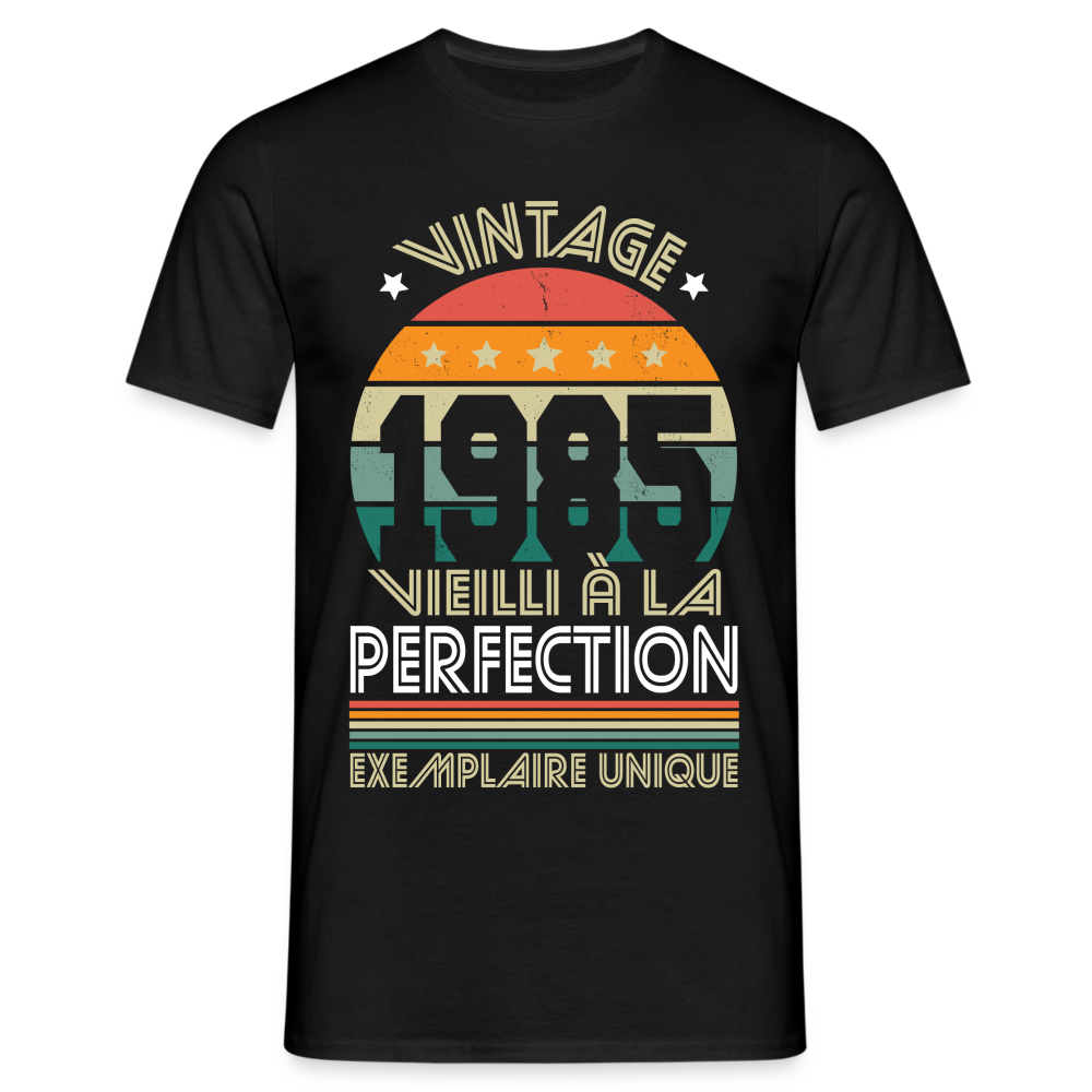 T-shirt Homme - Anniversaire 40 Ans - Vintage 1985 - noir