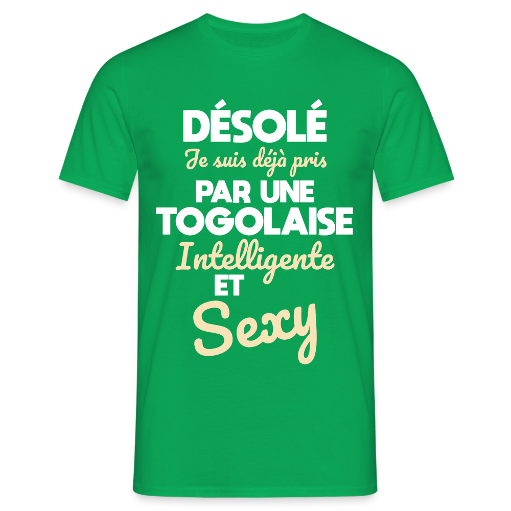 T-shirt Homme -  Je suis déjà pris par une Togolaise intelligente et sexy - vert