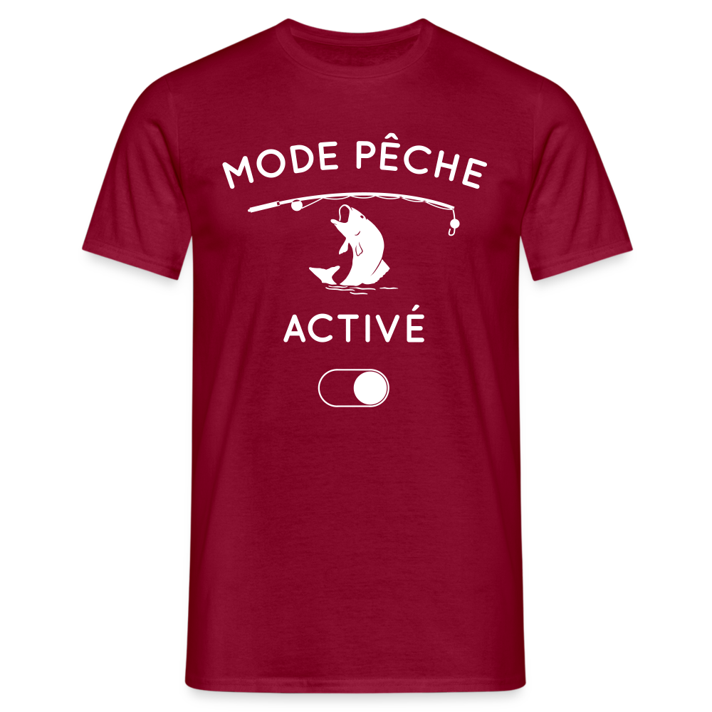 T-shirt Homme - Mode pêche activé - rouge brique