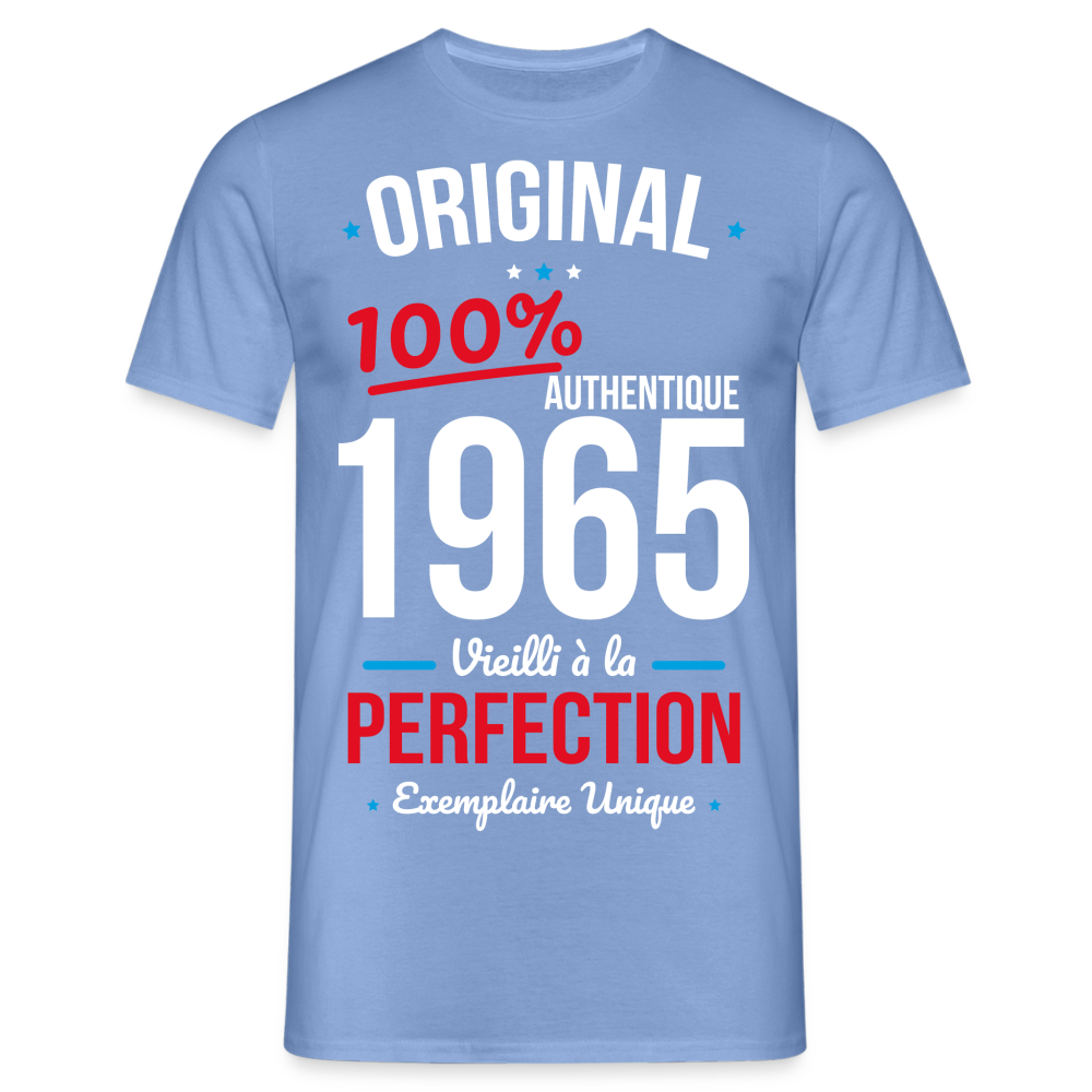 T-shirt Homme - Anniversaire 60 Ans - Original 1965 - carolina blue