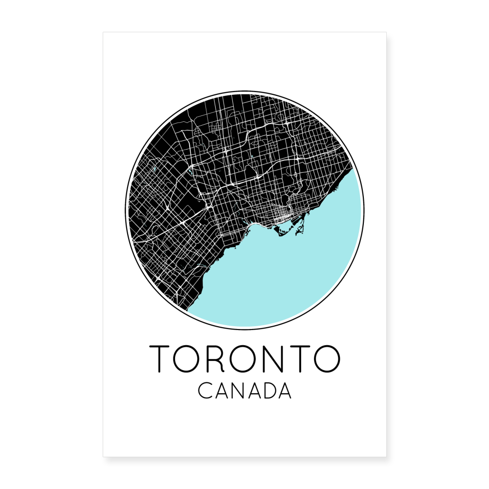 Poster Toronto - Plan Toronto - 60 x 90 cm - blanc