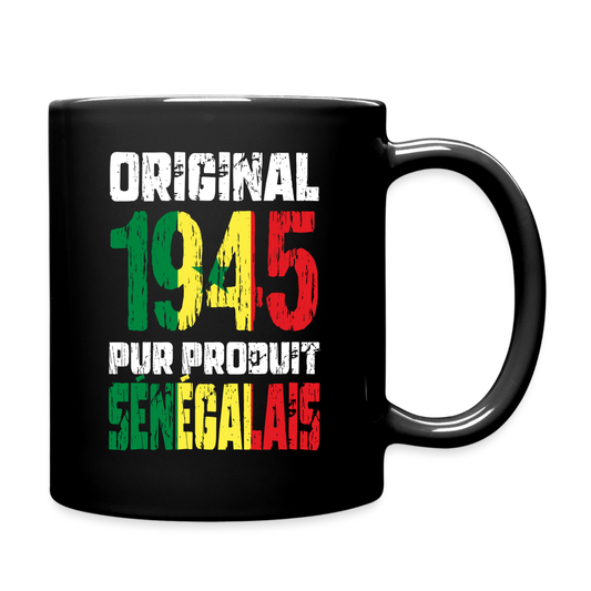 Mug uni - Anniversaire 80 Ans - Original 1945 - Pur produit Sénégalais - noir