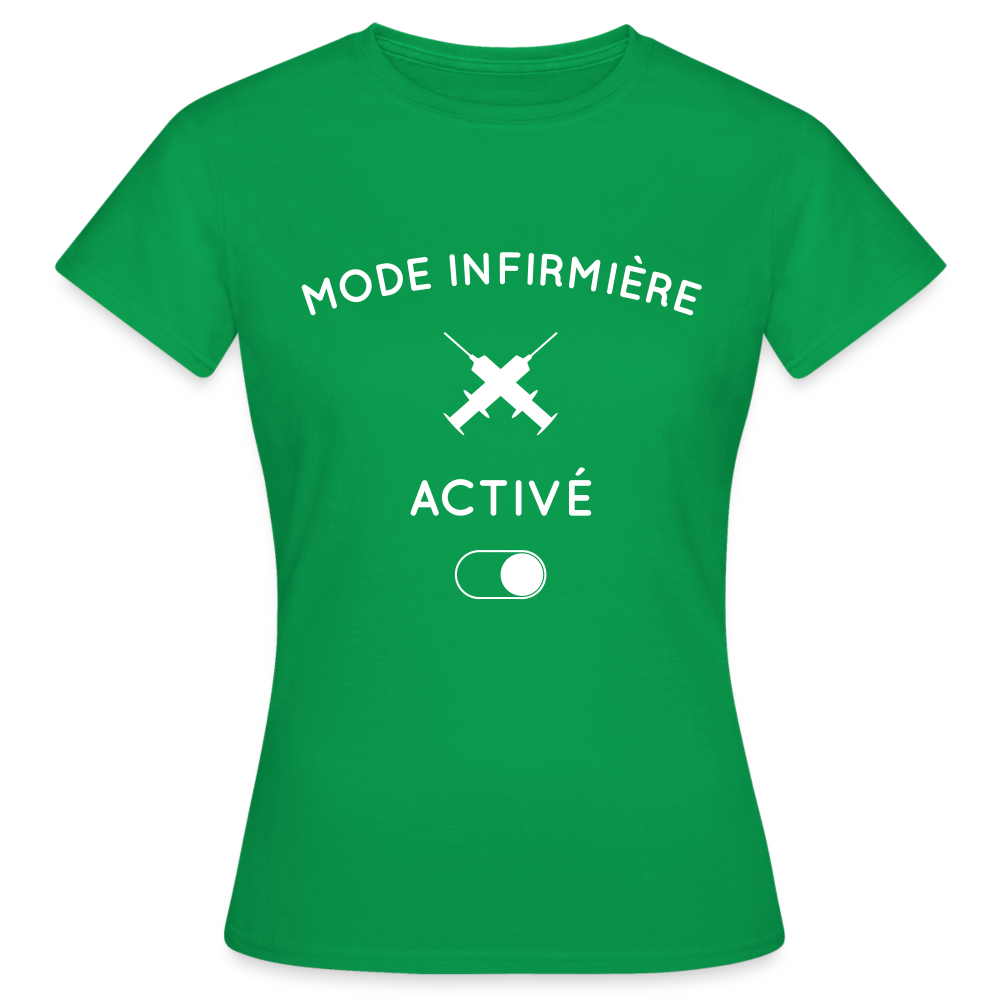 T-shirt Femme - Mode infirmière activé - vert