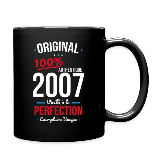 Mug uni Homme - Anniversaire 18 Ans - Original 2007 - noir