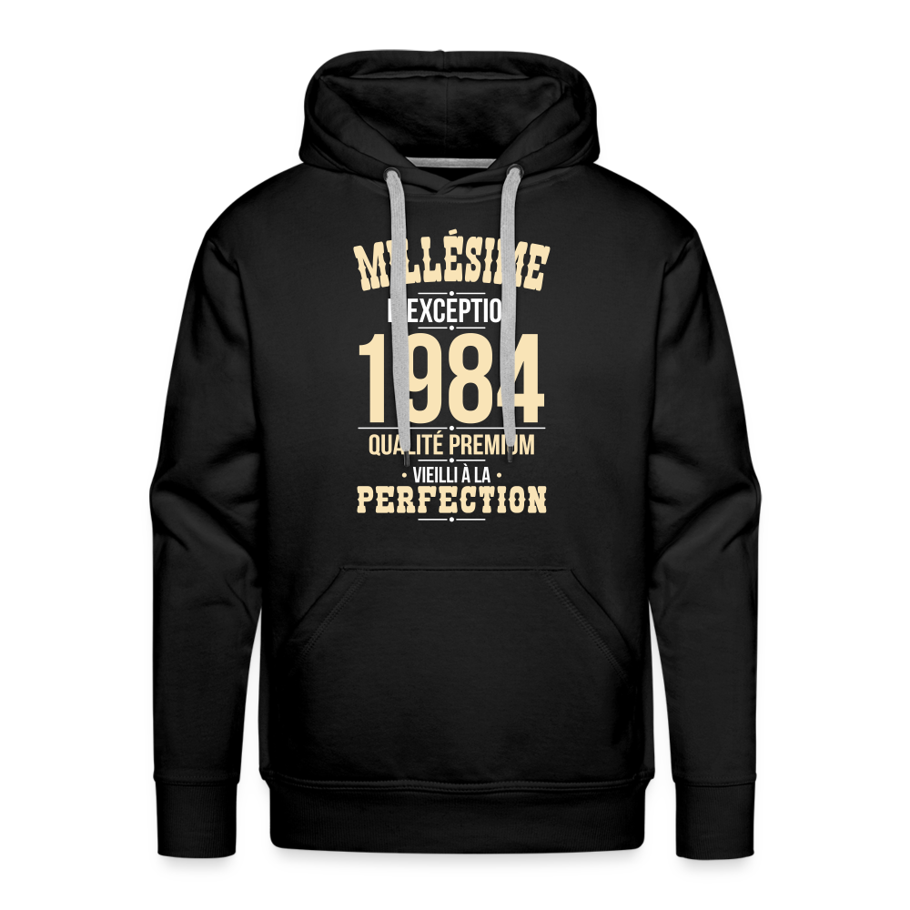 Sweat à capuche Premium Homme - Anniversaire 40 Ans - Millésime 1984 - noir