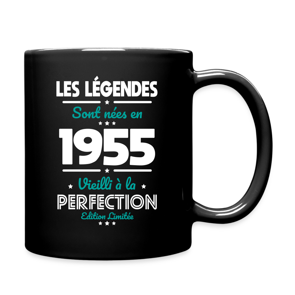 Mug uni - Anniversaire 70 Ans - Les Légendes sont nées en 1955 - noir