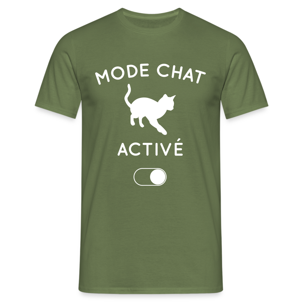 T-shirt Homme - Mode chat activé - vert militaire