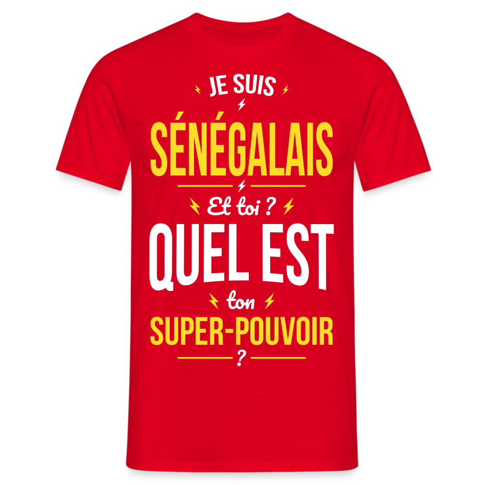 T-shirt Homme - Je suis Sénégalais - Super-pouvoir - rouge