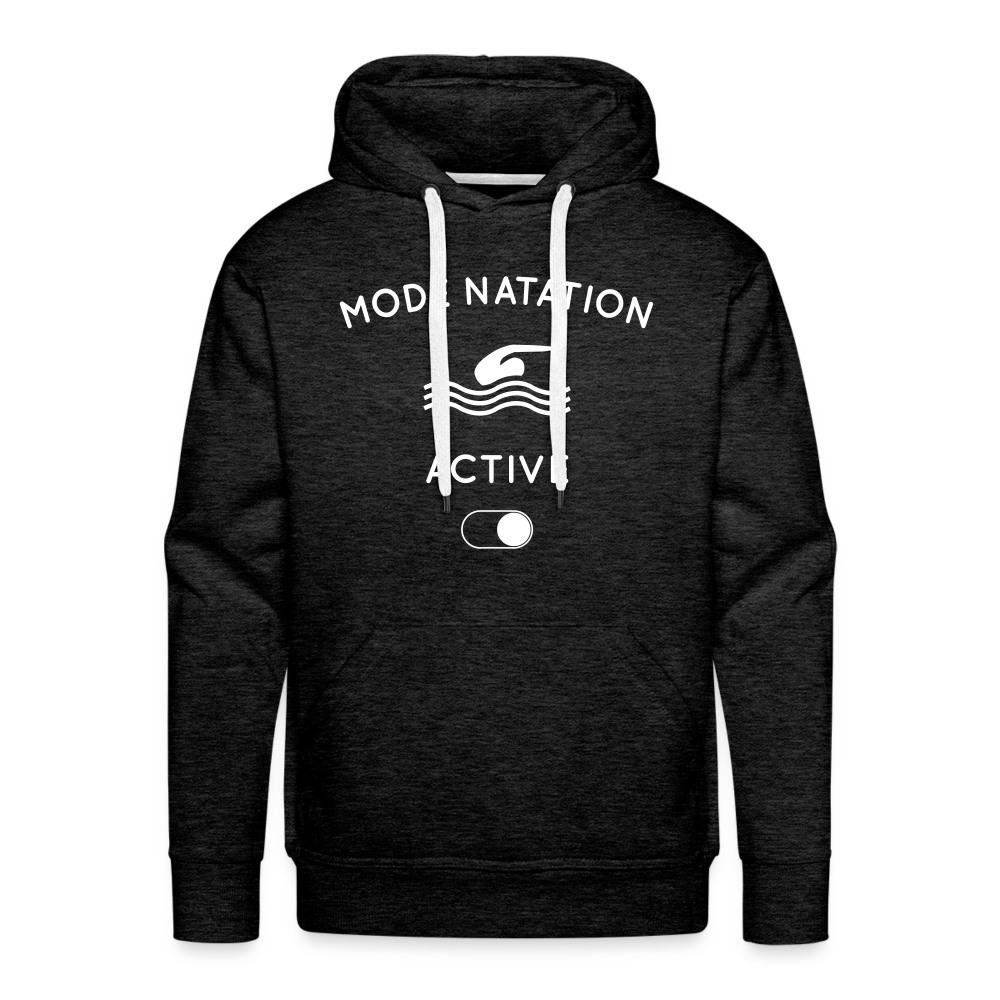 Sweat à capuche Premium Homme - Mode natation activé - charbon