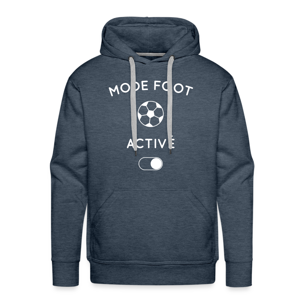 Sweat à capuche Premium Homme - Mode foot activé - bleu jeans