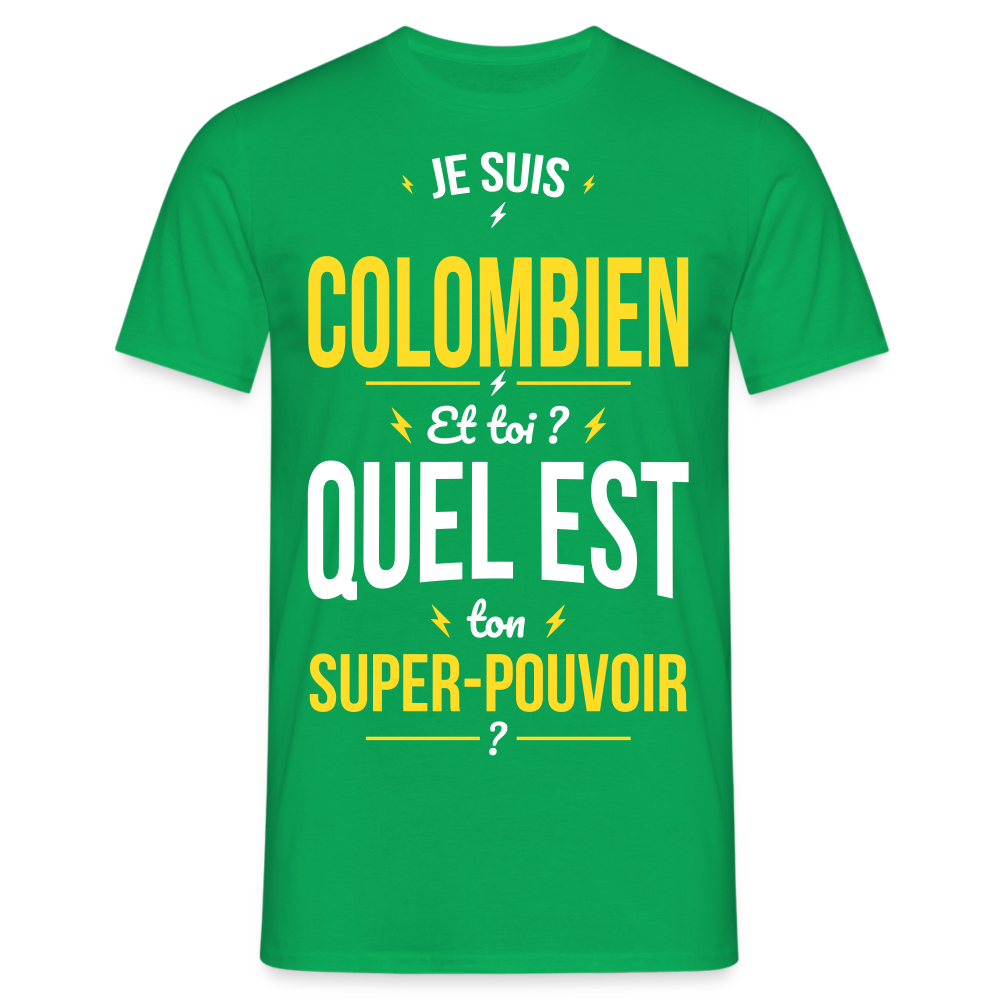 T-shirt Homme - Je suis Colombien - Super-pouvoir - vert