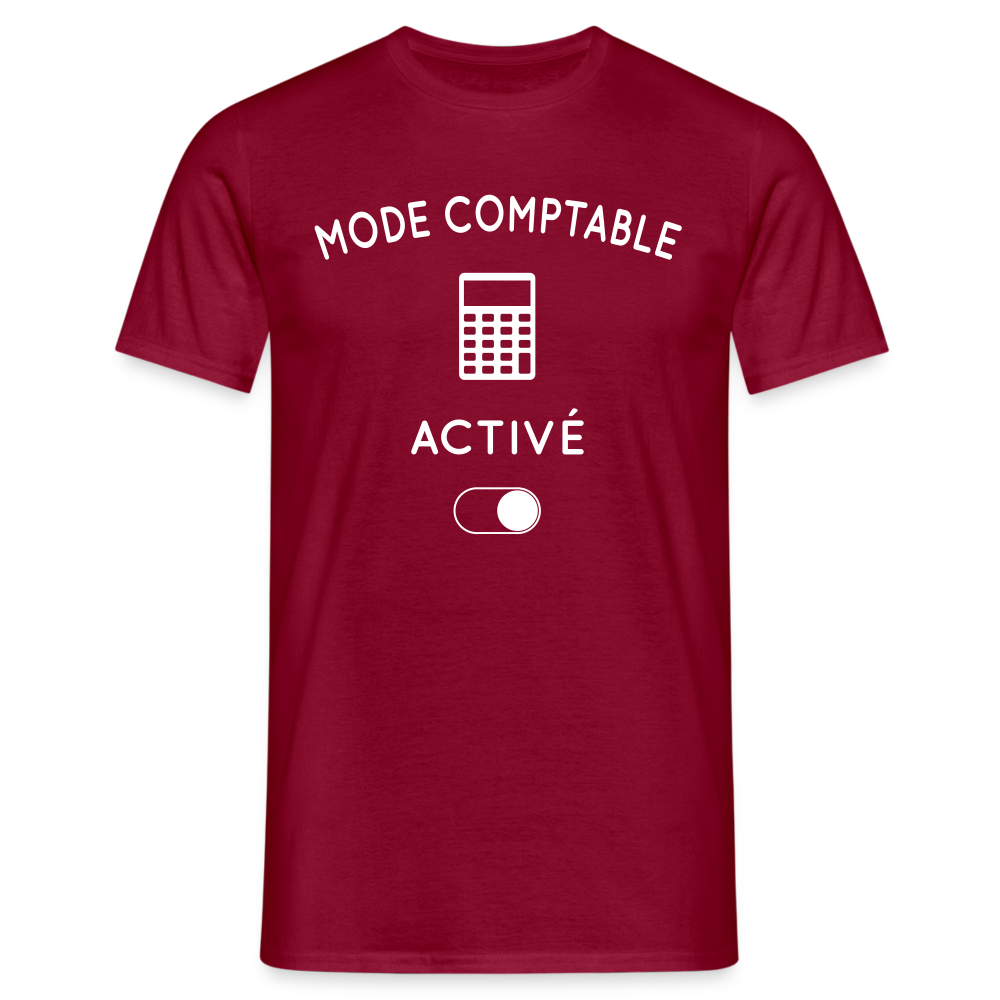 T-shirt Homme - Mode comptable activé - rouge brique