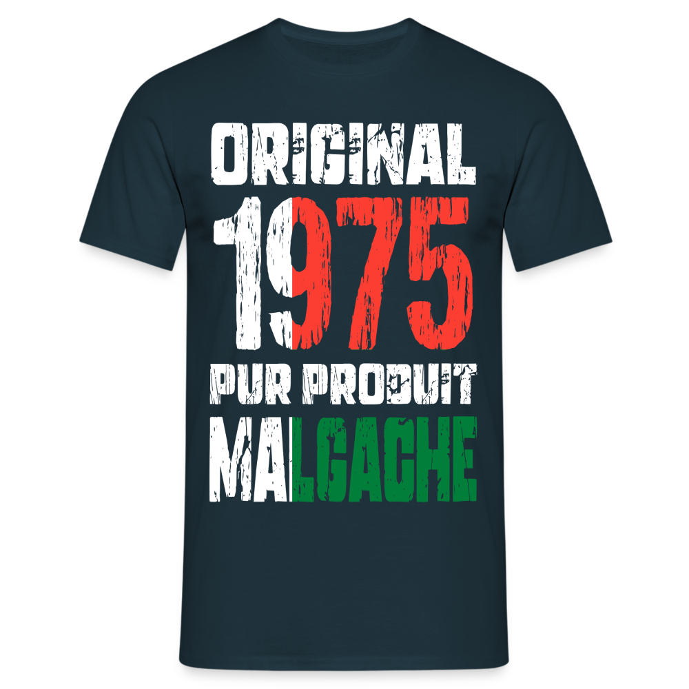 T-shirt Homme - Anniversaire 50 Ans - Original 1975 - Pur produit Malgache - marine