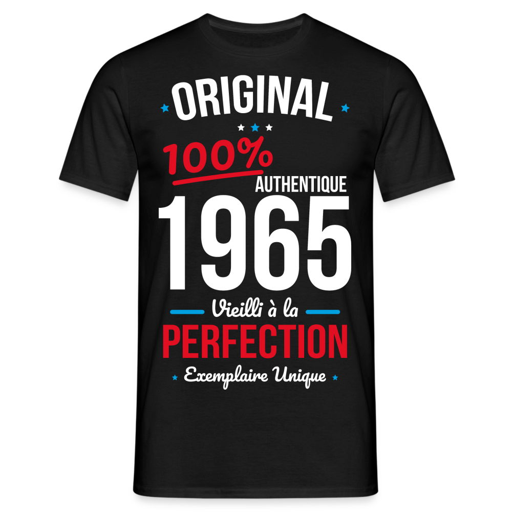 T-shirt Homme - Anniversaire 60 Ans - Original 1965 - noir