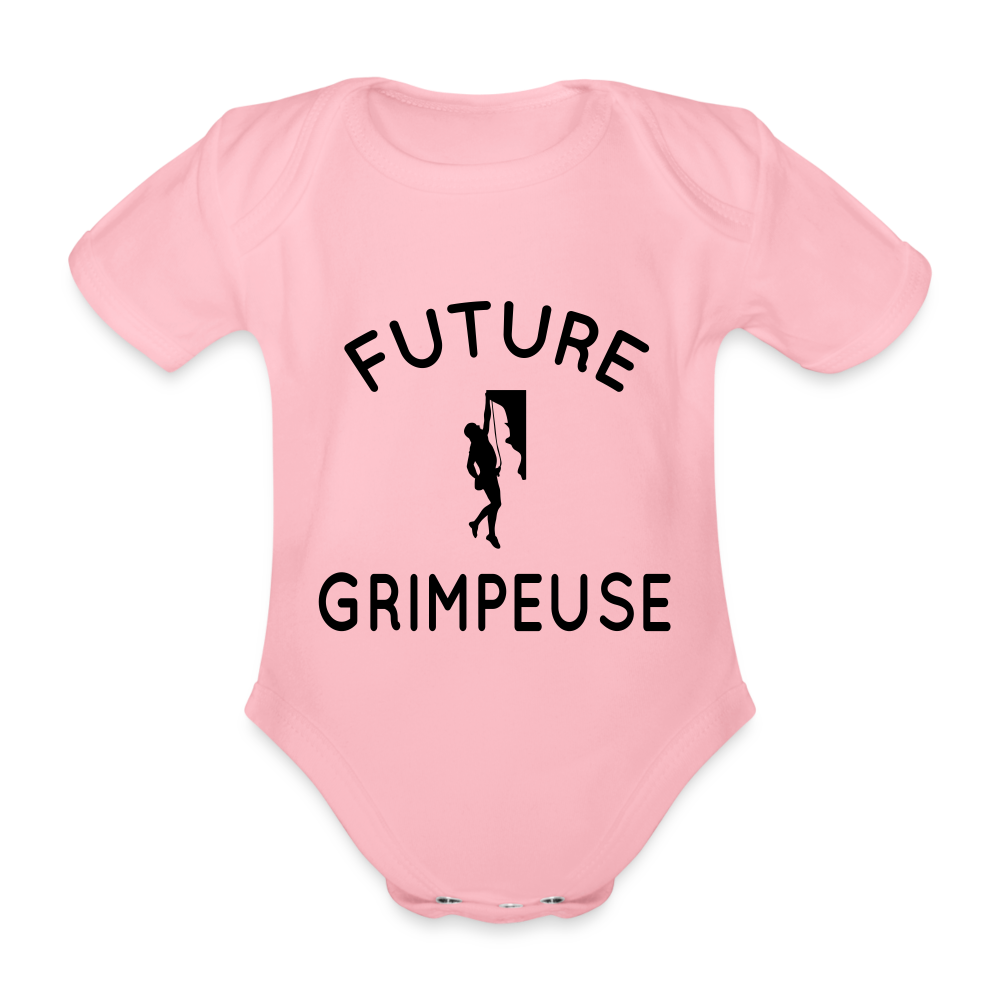 Body Bébé bio manches courtes - Future grimpeuse - rose clair