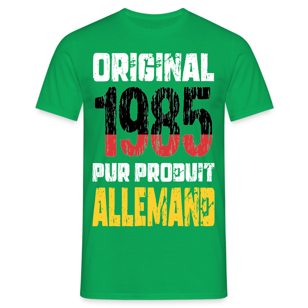 T-shirt Homme - Anniversaire 40 Ans - Original 1985 - Pur produit Allemand - vert