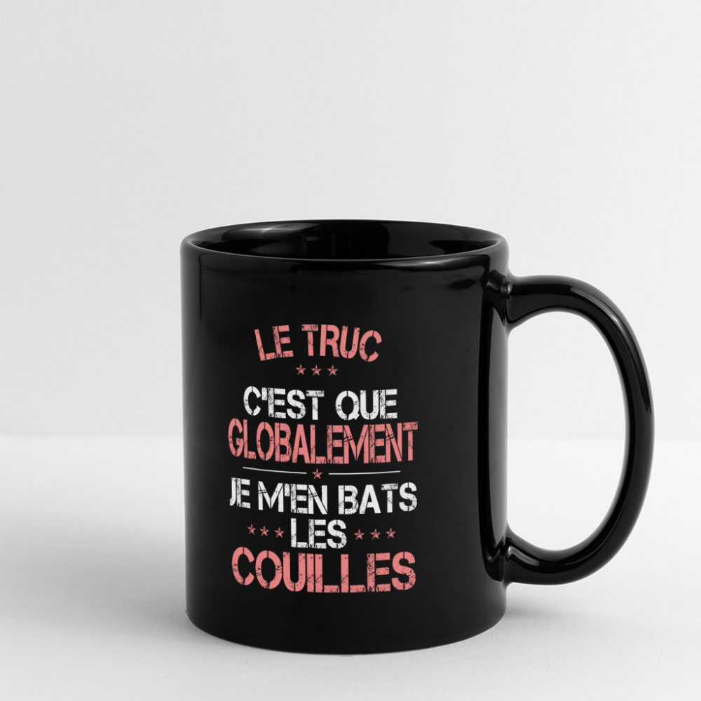 Mug uni - Je m'en bats les couilles - noir