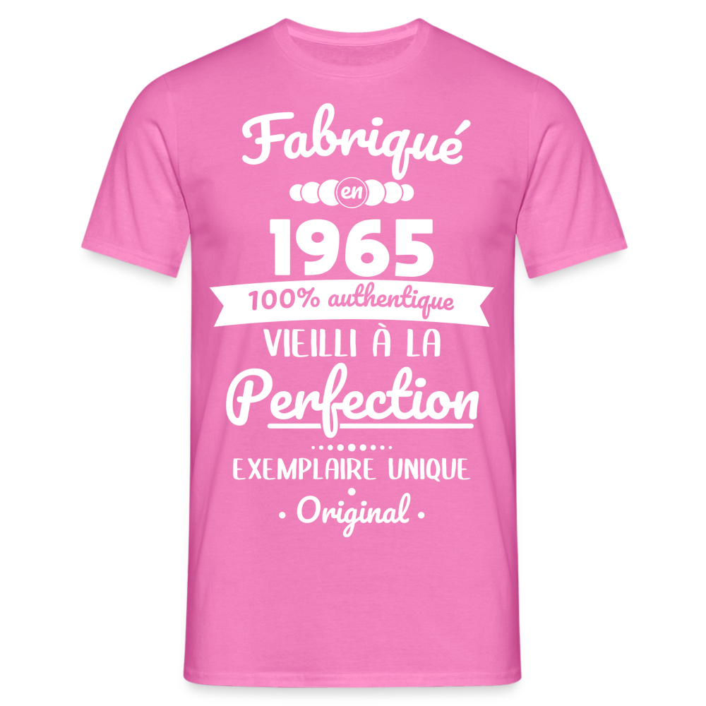 T-shirt Homme - Anniversaire 60 Ans - Fabriqué en 1965 - rose