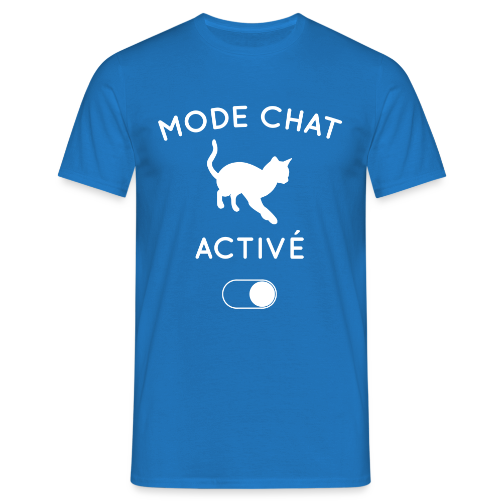 T-shirt Homme - Mode chat activé - bleu royal