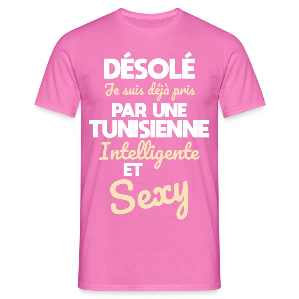 T-shirt Homme -  Je suis déjà pris par une Tunisienne intelligente et sexy - rose