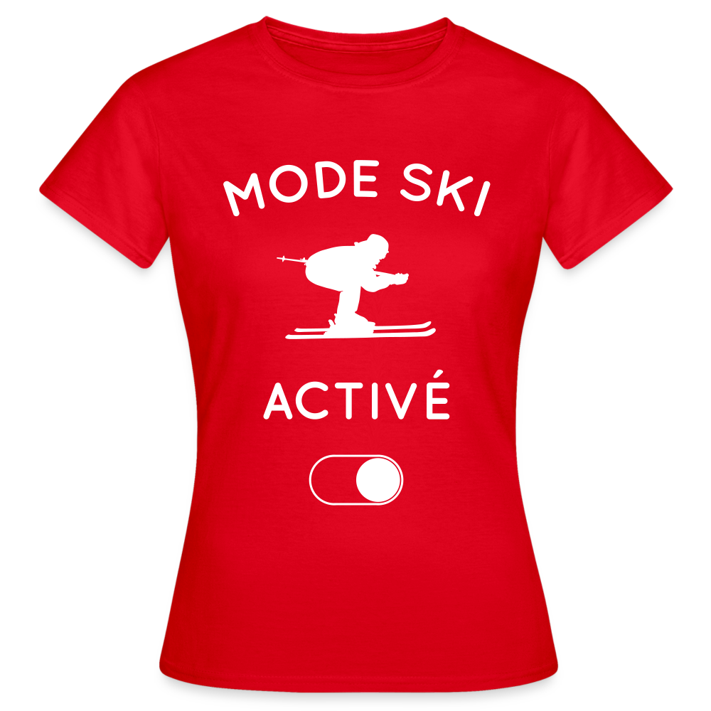 T-shirt Femme - Mode ski activé - rouge