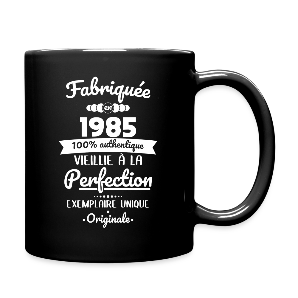 Mug uni - Anniversaire 40 Ans - Fabriquée en 1985 - noir