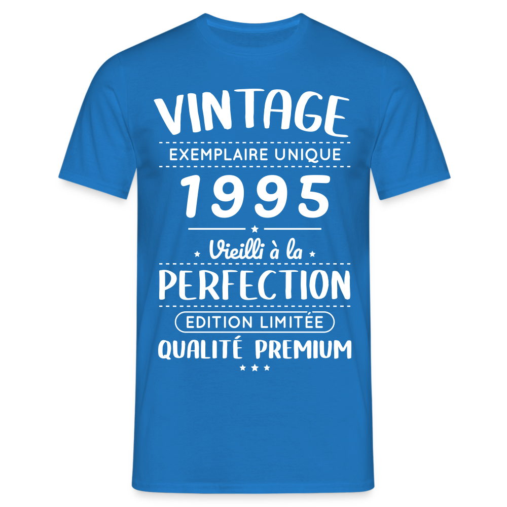 T-shirt Homme - Anniversaire 30 Ans - Vintage 1995 - bleu royal