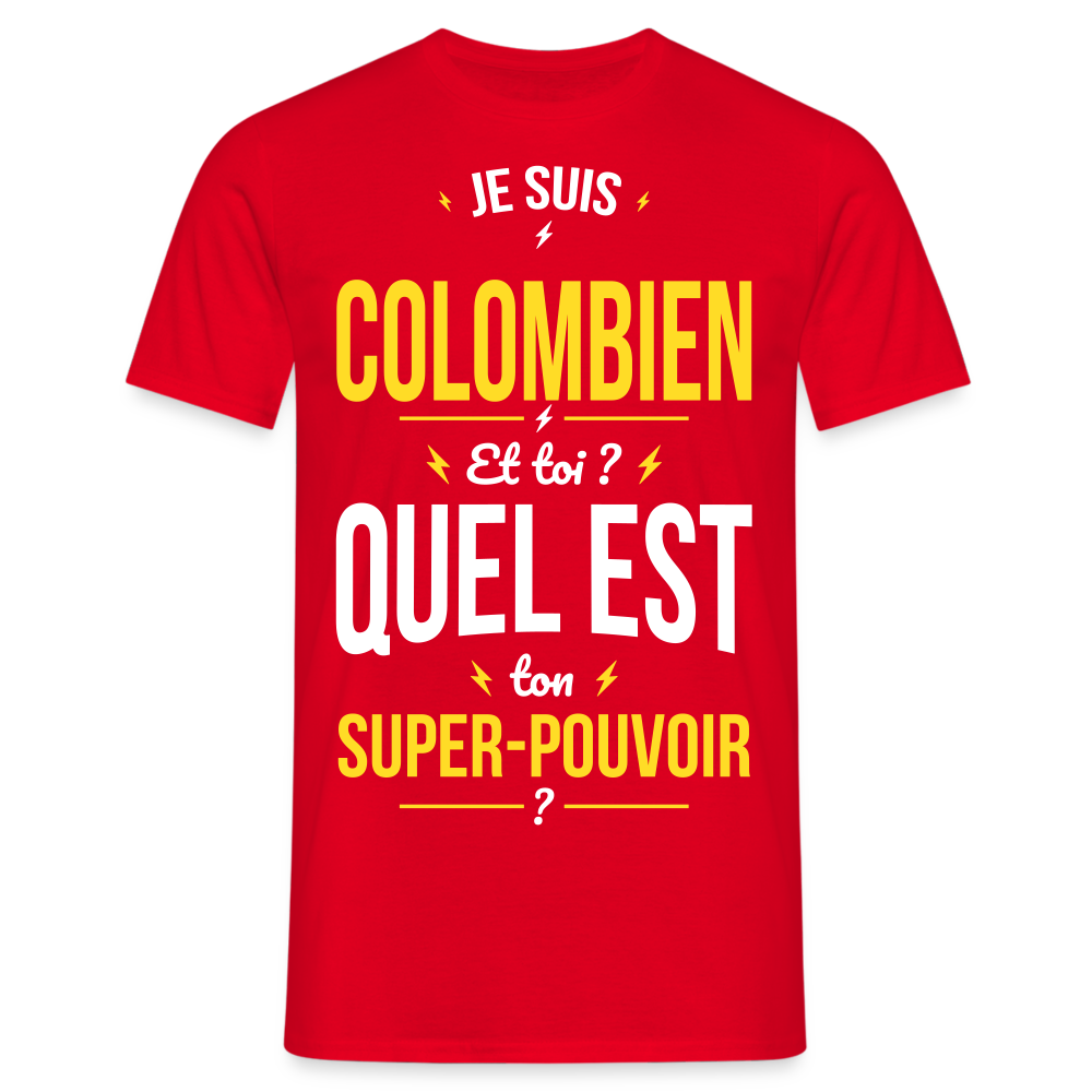 T-shirt Homme - Je suis Colombien - Super-pouvoir - rouge