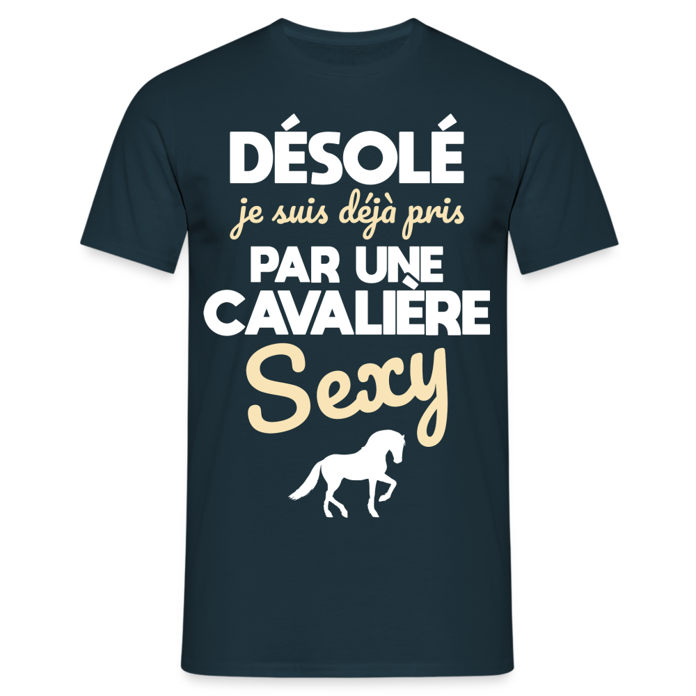 T-shirt Homme - Je suis déjà pris par une cavalière sexy - marine