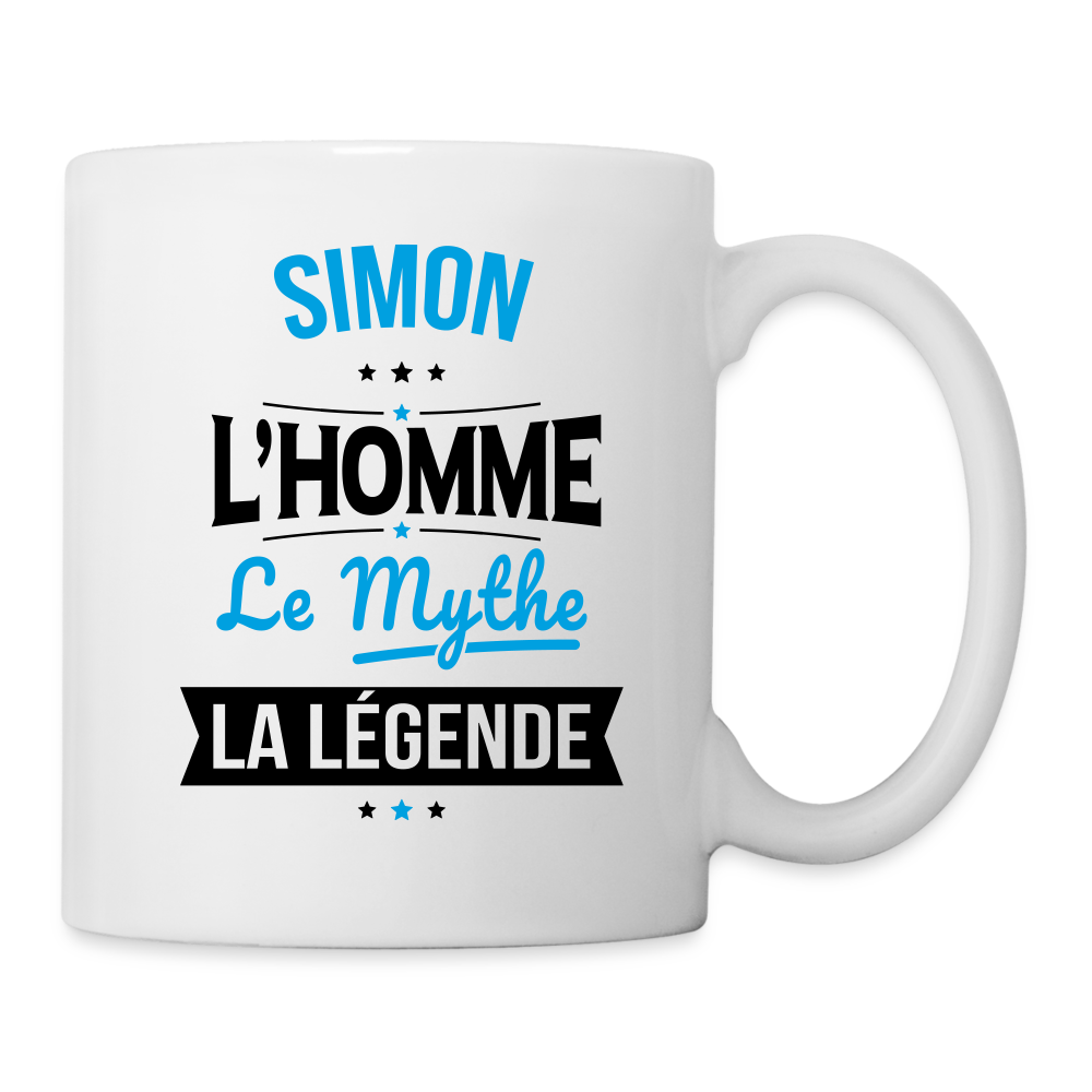 Mug blanc - Simon - l'Homme - le Mythe - la Légende - blanc